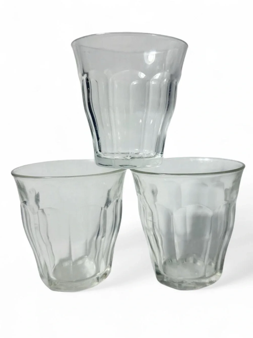 3 Vintage Duralex Picardie Glasses Clear 3.5” 8.89cm 25cl Made In France 70s 80s